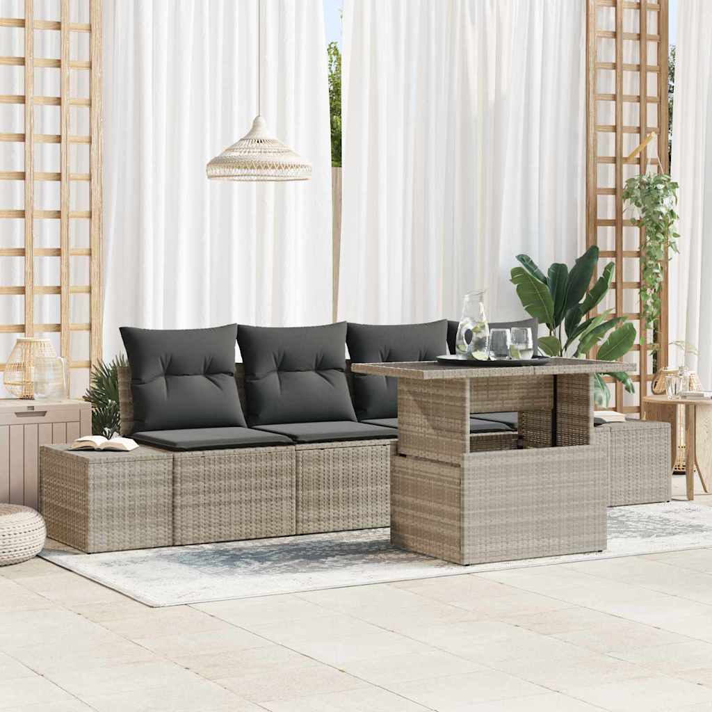 Set sofe s jastukom 5 pcs Svijetlo siva poliratan