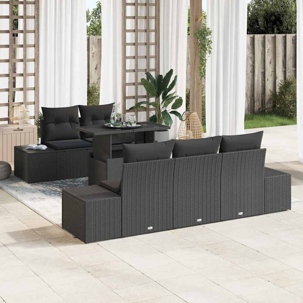 Set sofe 6 kom. Crna poliratan 100 x 55 x 73 cm