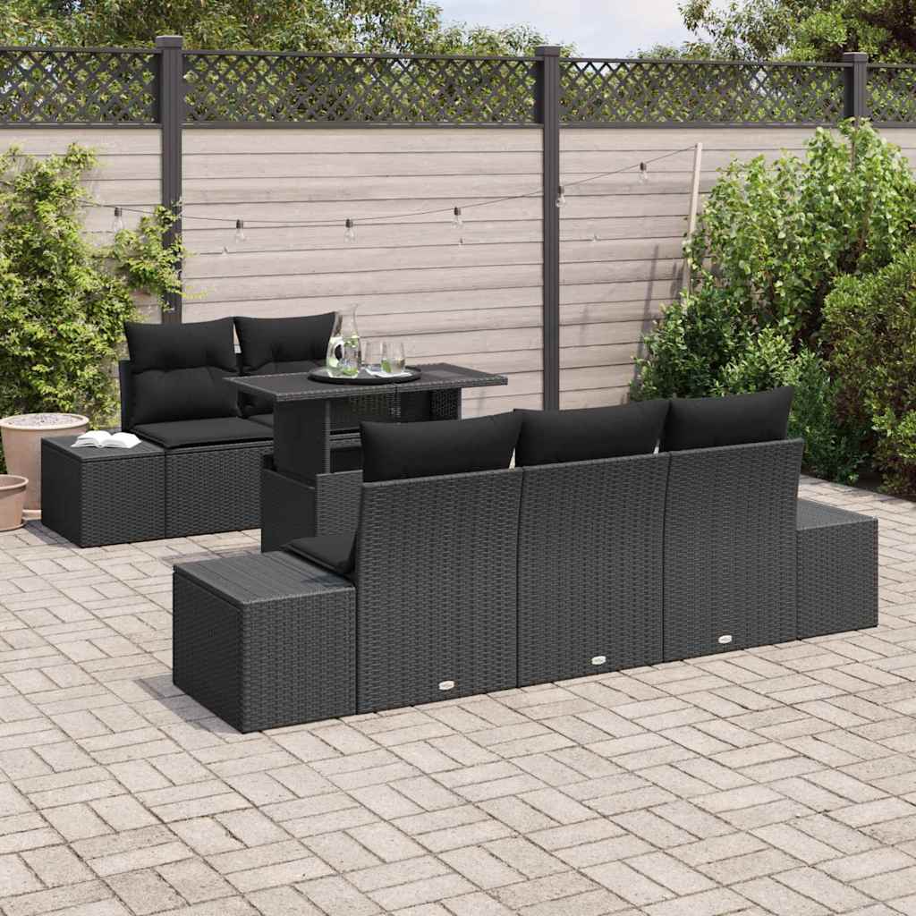 Set sofe 6 kom. Crna poliratan 100 x 55 x 73 cm
