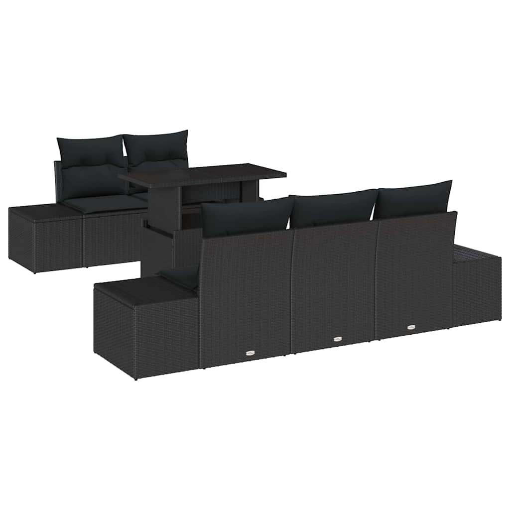 Set sofe 6 kom. Crna poliratan 100 x 55 x 73 cm