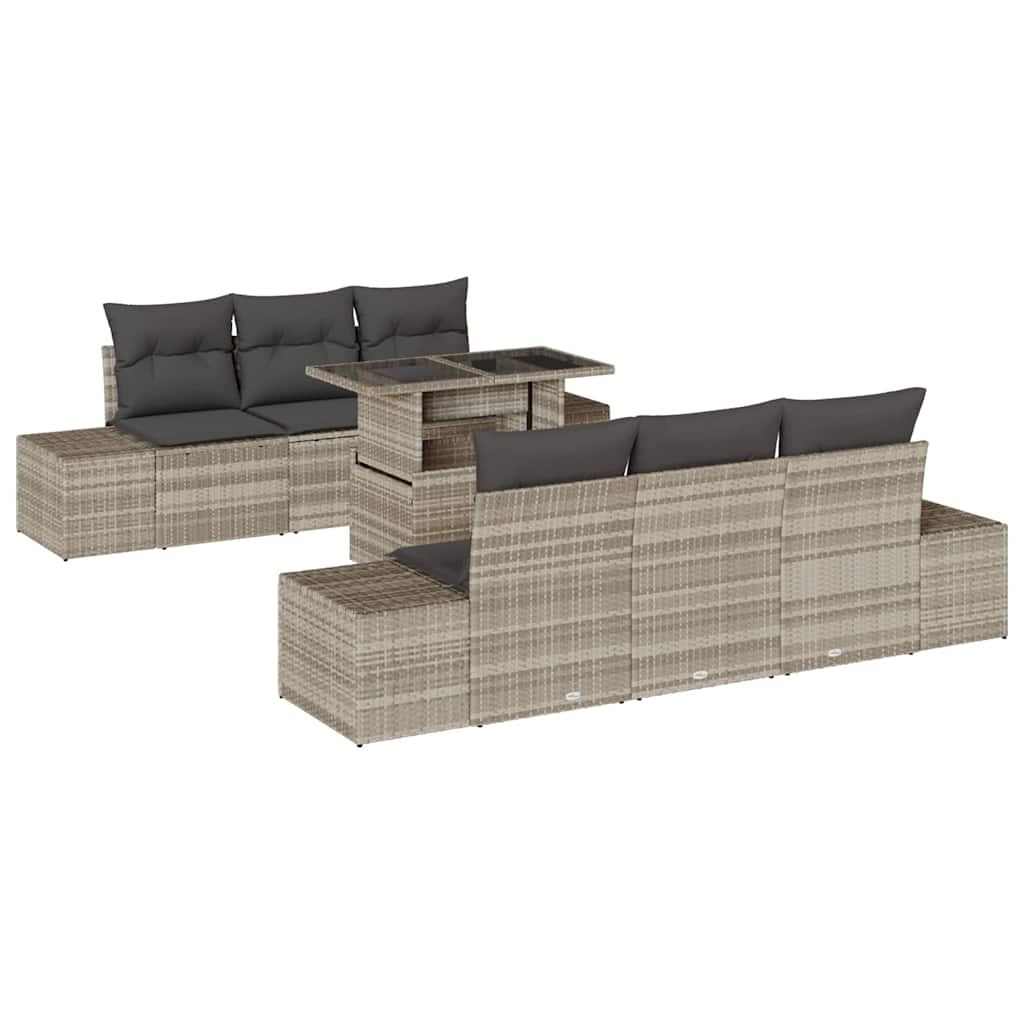 Set sofe s jastukom 7 pcs Svijetlo siva poliratan