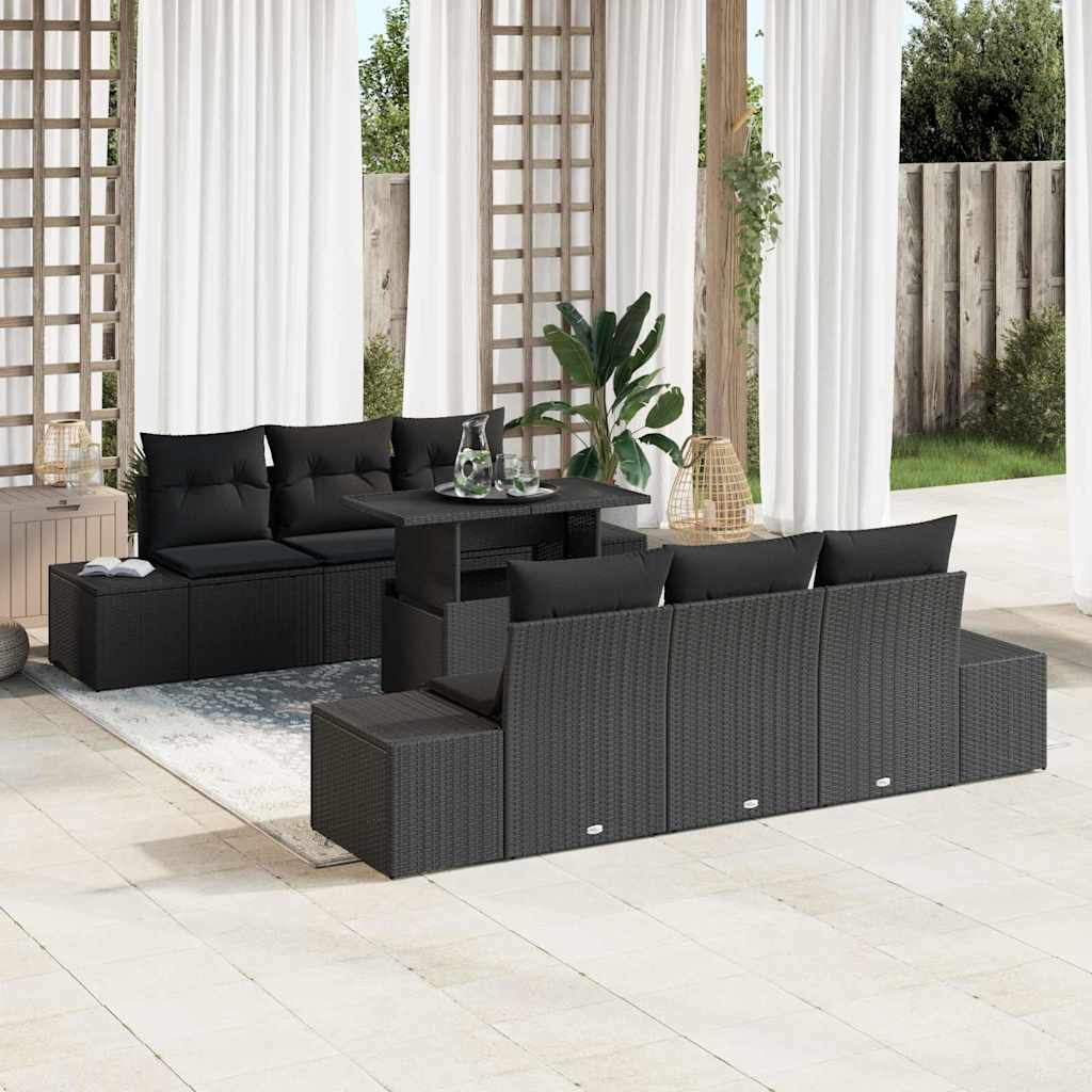 Set sofe 7 kom. Crna poliratan 100 x 55 x 73 cm
