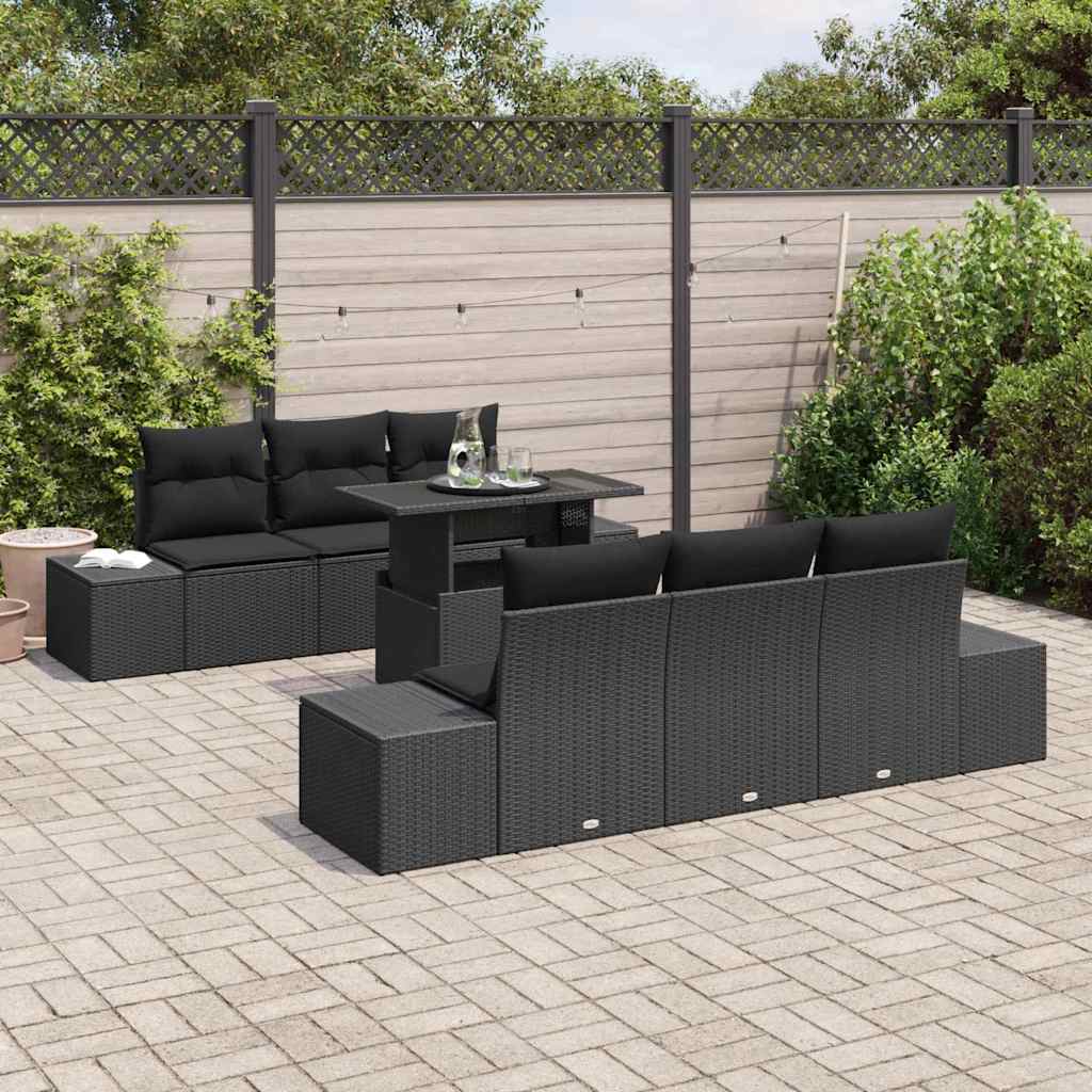Set sofe 7 kom. Crna poliratan 100 x 55 x 73 cm