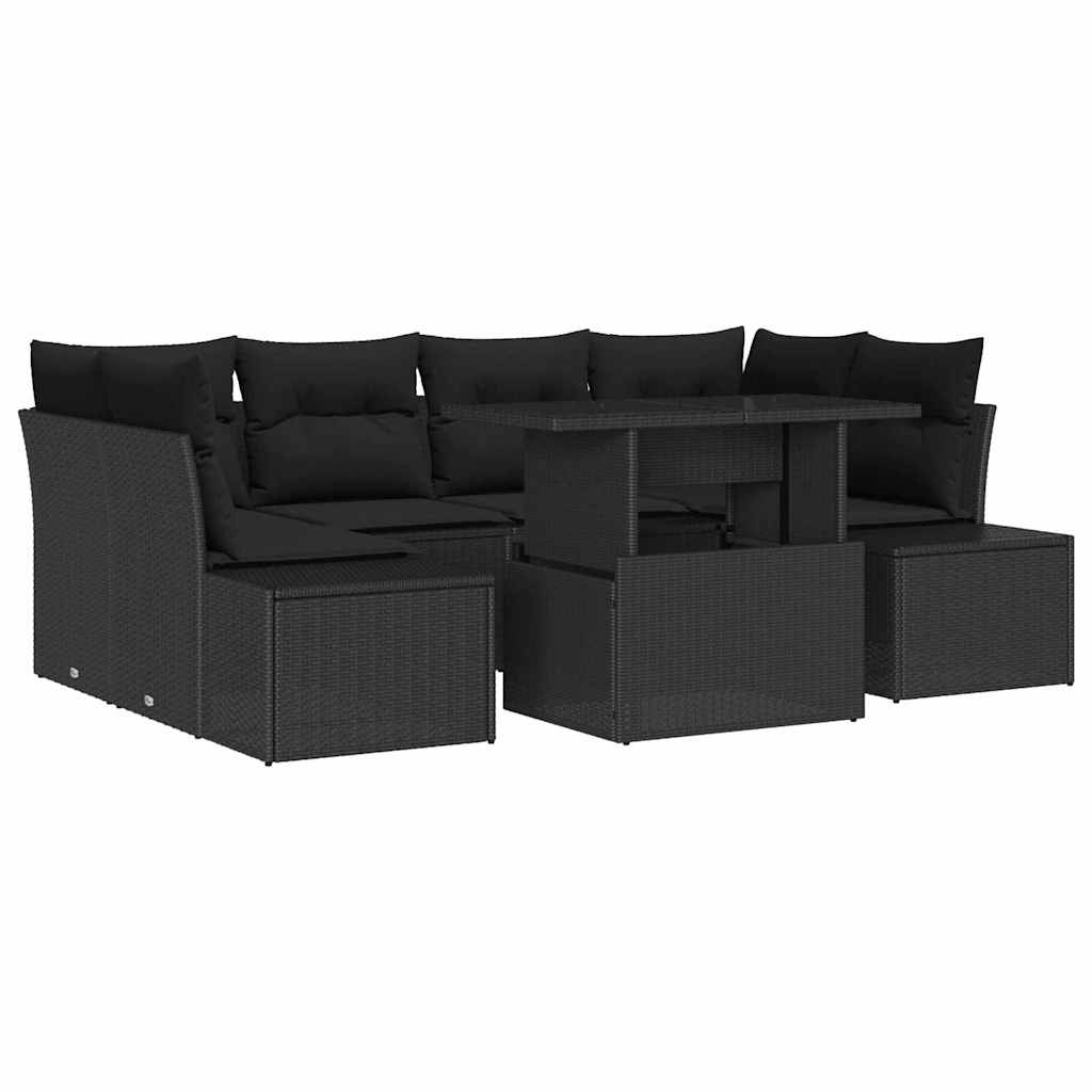Set sofe 7 kom. Crna poliratan 100 x 55 x 73 cm