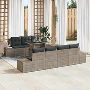 Set sofe 8 kom. Siva poliratan 100 x 55 x 73 cm