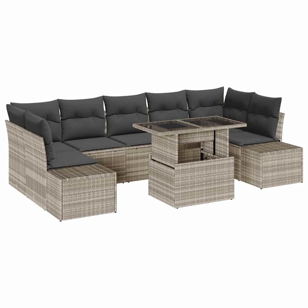 Set sofe s jastukom 8 pcs Svijetlo siva poliratan