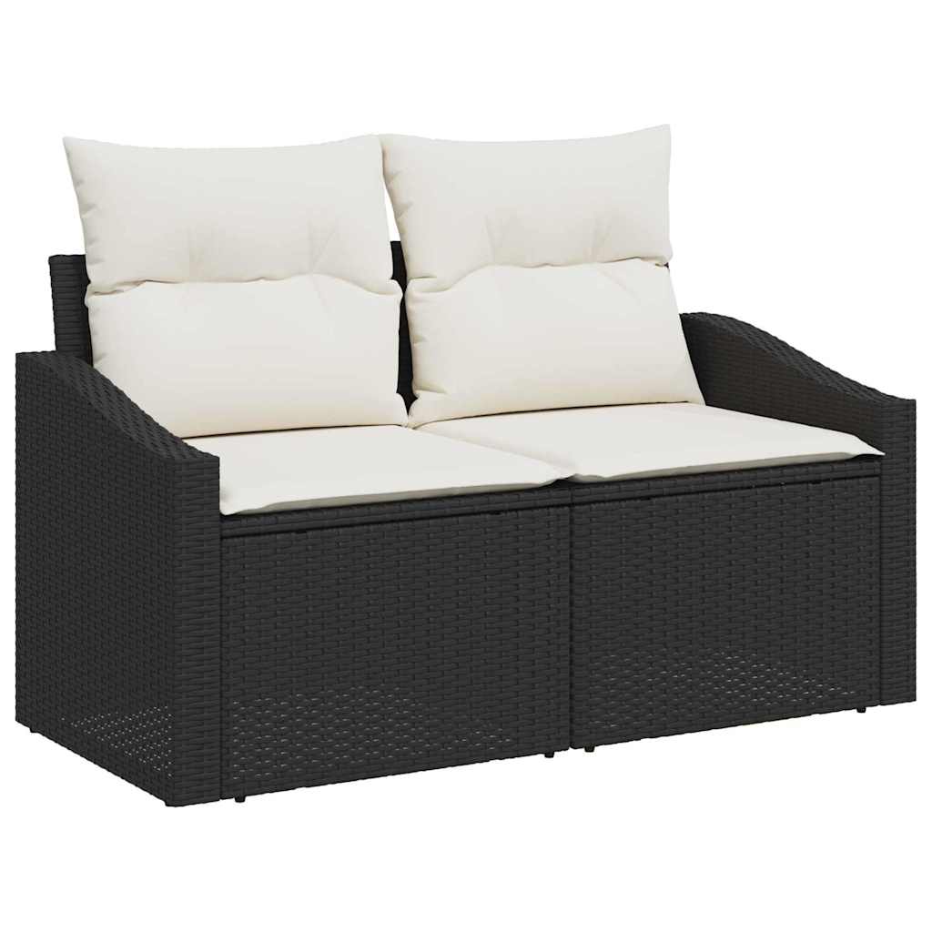 Vrtni set za objed s jastukom 6 pcs Crna i Krema