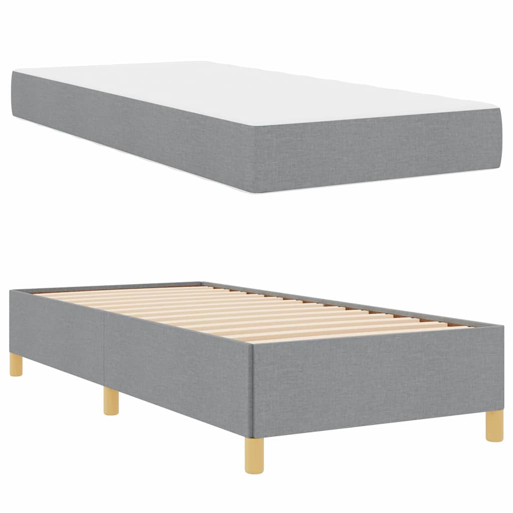 Krevetna konstrukcija Svijetlo siva 100 x 200 cm tkanina