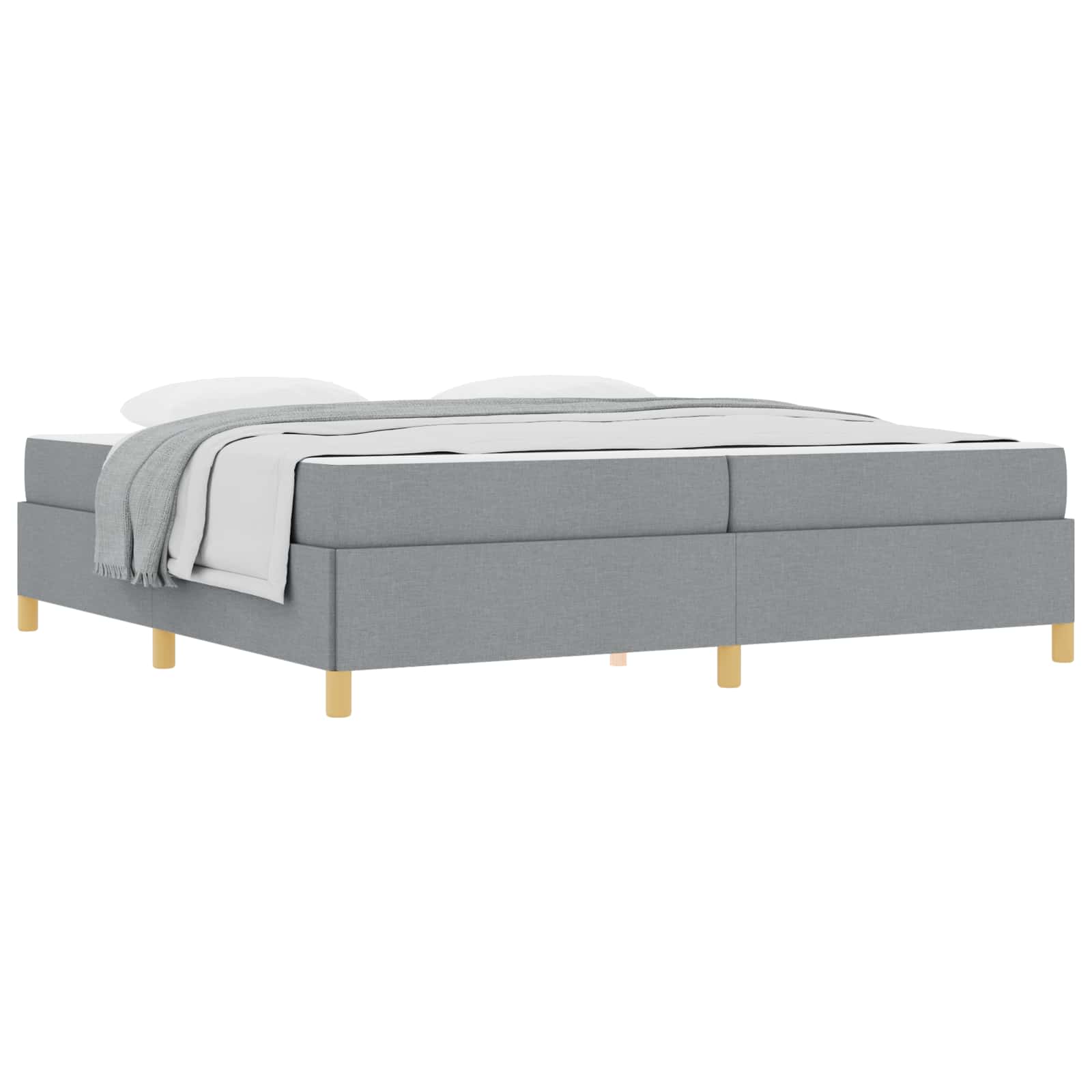 Krevetna konstrukcija Svijetlo siva 200 x 200 cm tkanina