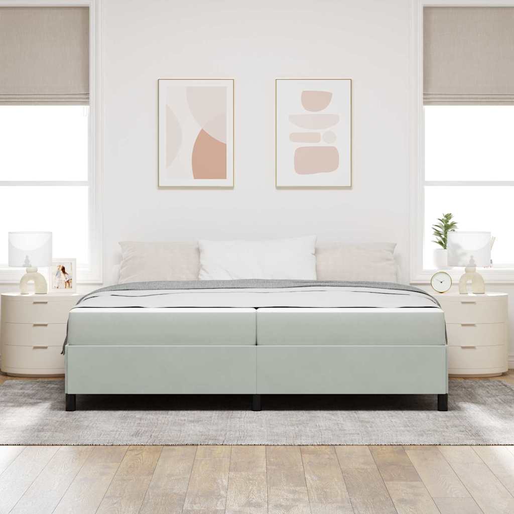 Krevetna konstrukcija Svijetlo siva 200 x 200 cm tkanina