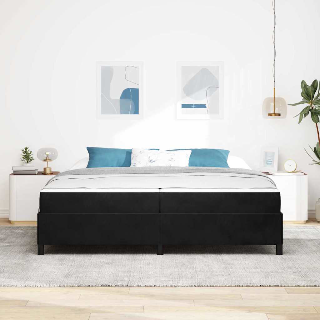 Krevetna konstrukcija Crna 200 x 200 cm tkanina