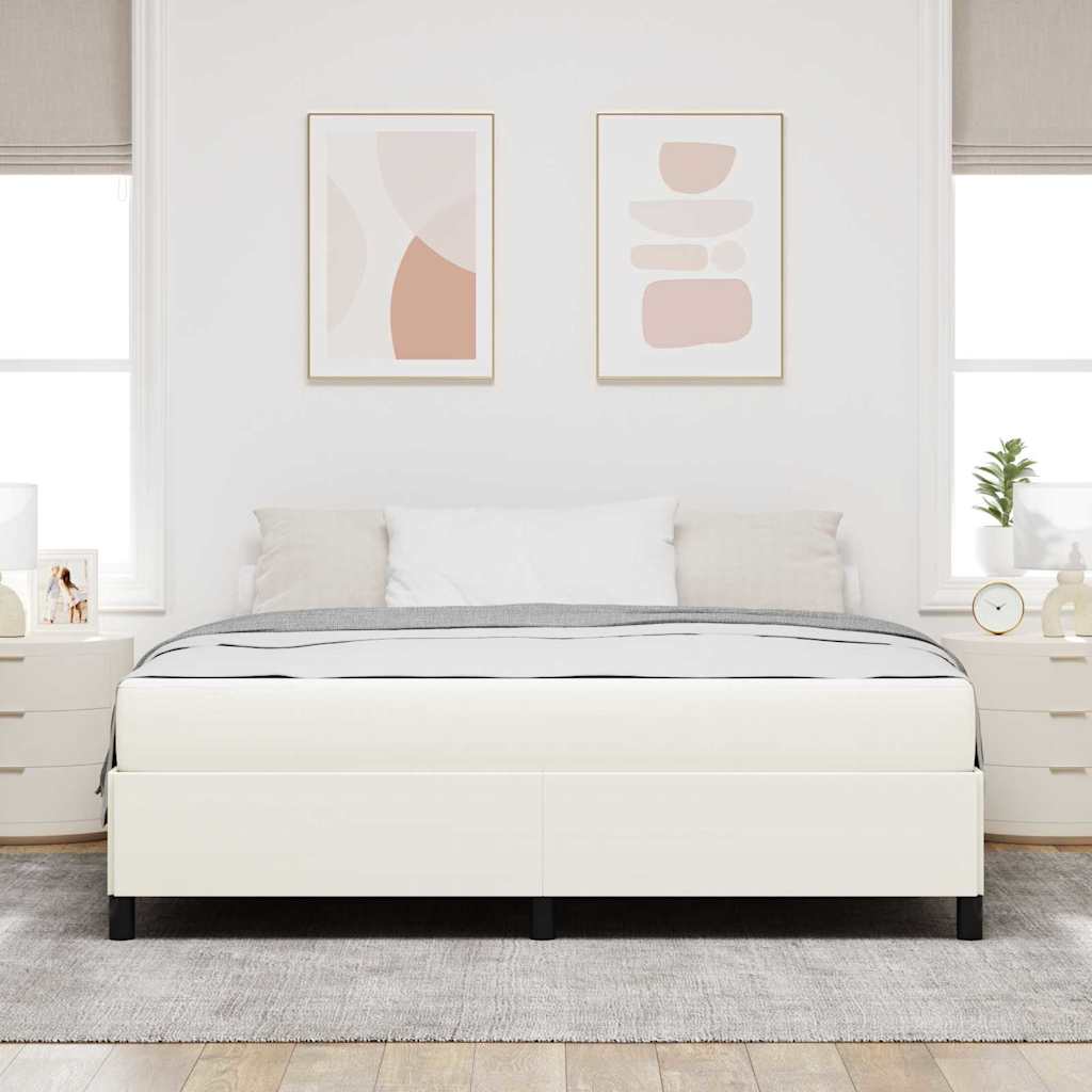 Krevetna konstrukcija s madracem Krema 180 x 200 cm tkanina