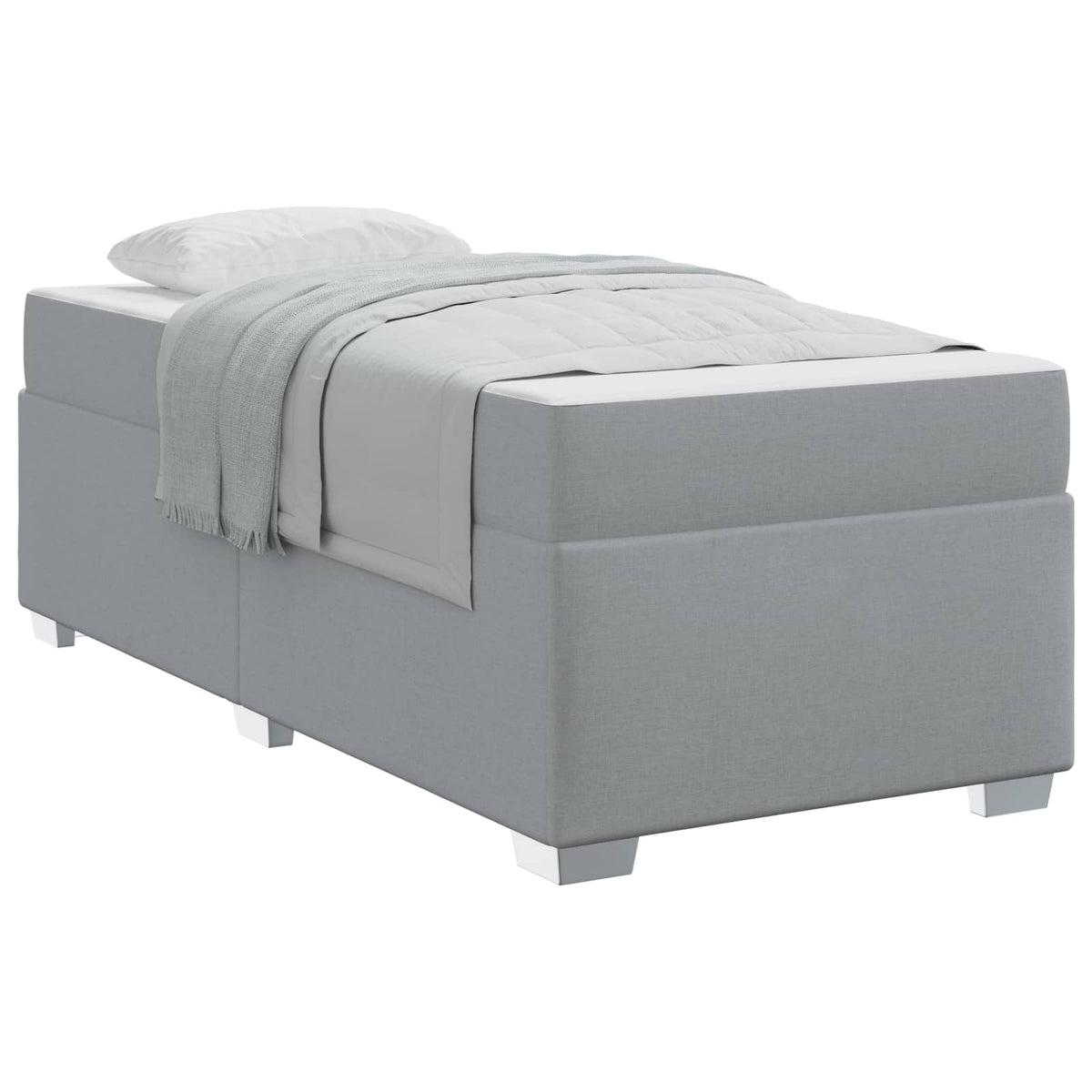 Krevetna konstrukcija Svijetlo siva 100 x 200 cm tkanina