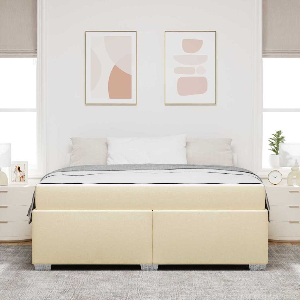 Krevetna konstrukcija s madracem Krema 180 x 200 cm tkanina