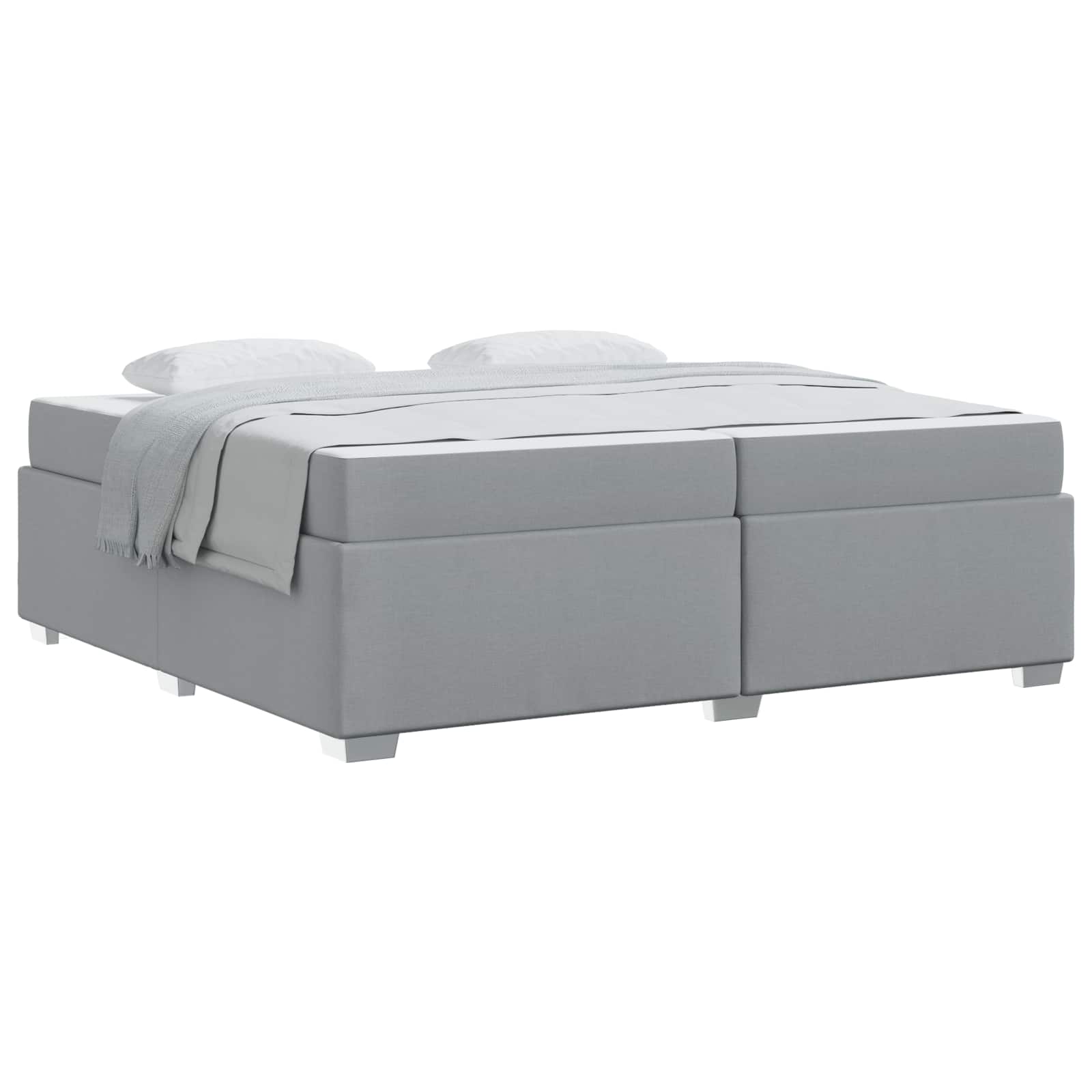 Krevetna konstrukcija Svijetlo siva 200 x 200 cm tkanina