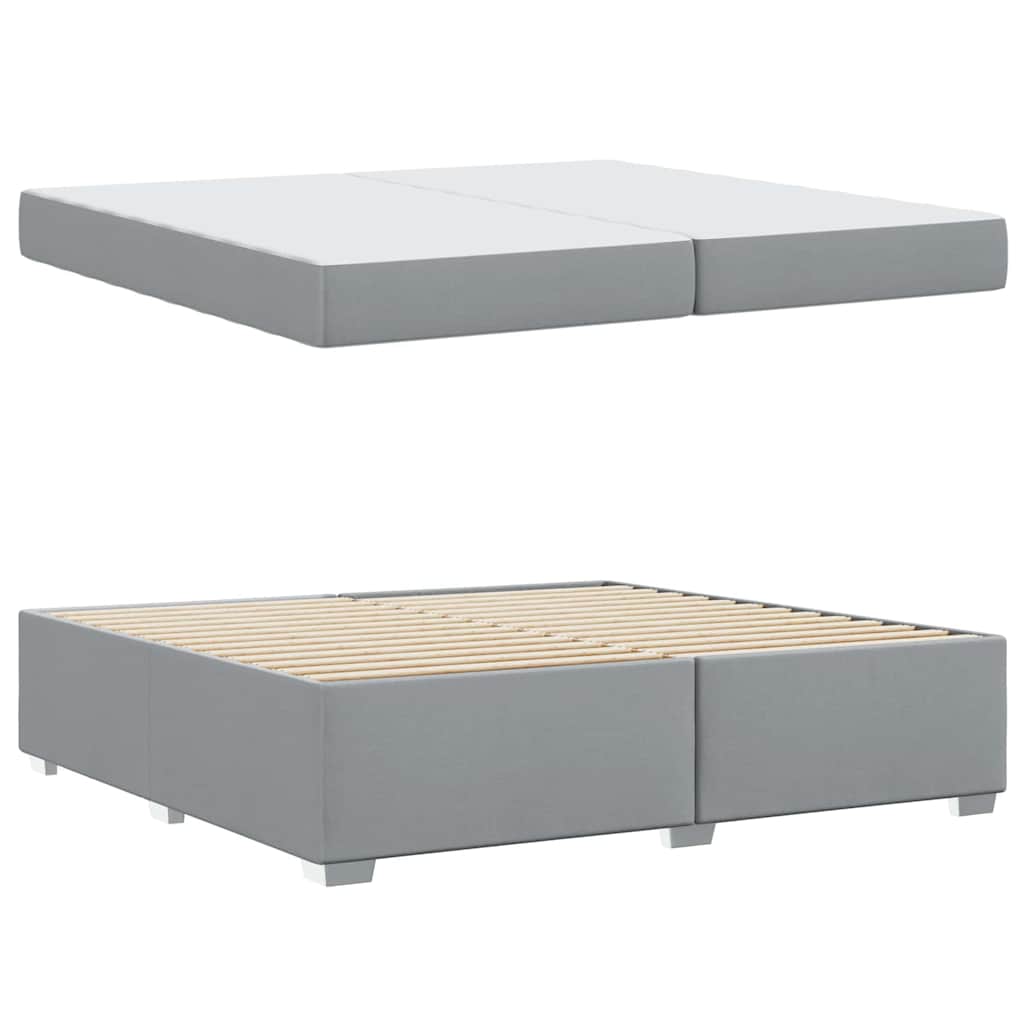 Krevetna konstrukcija Svijetlo siva 200 x 200 cm tkanina