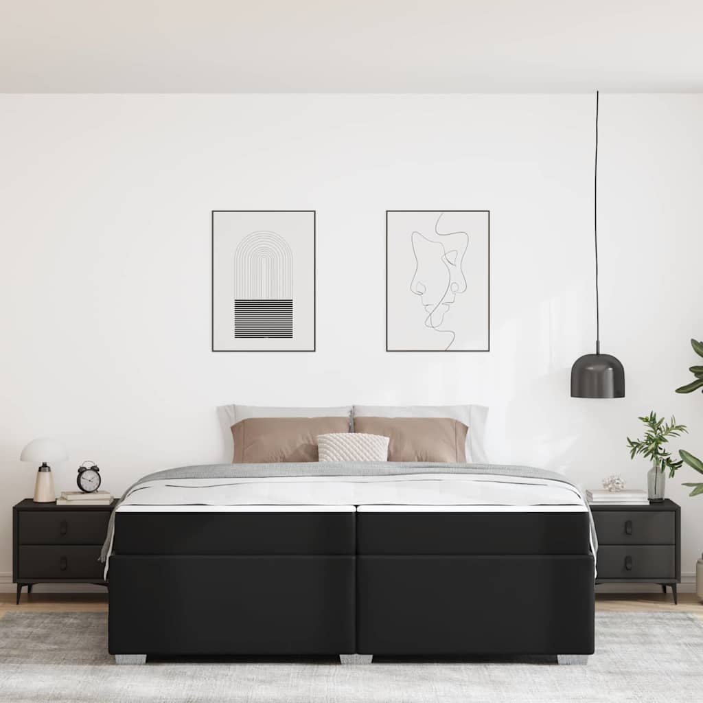 Krevetna konstrukcija Crna 200 x 200 cm tkanina