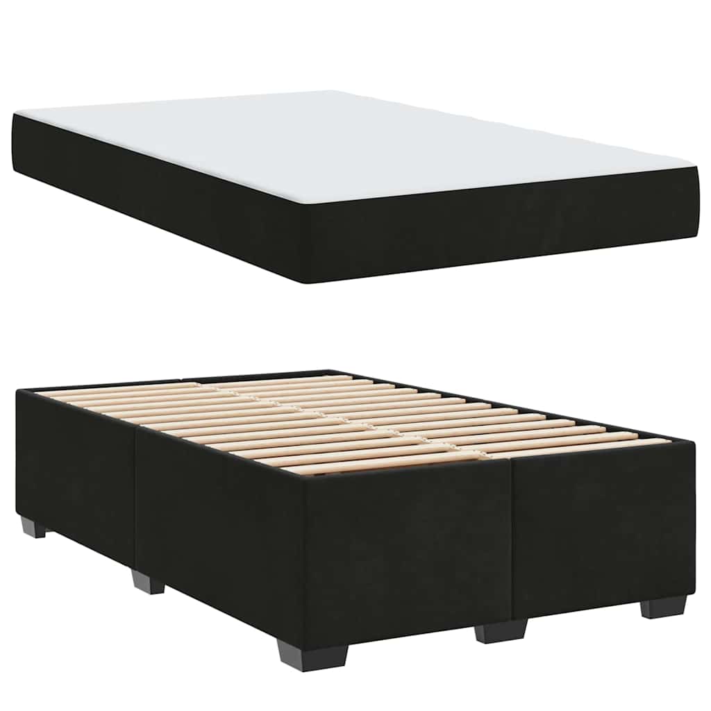 Krevetna konstrukcija s madracem Crna 120 x 200 cm tkanina
