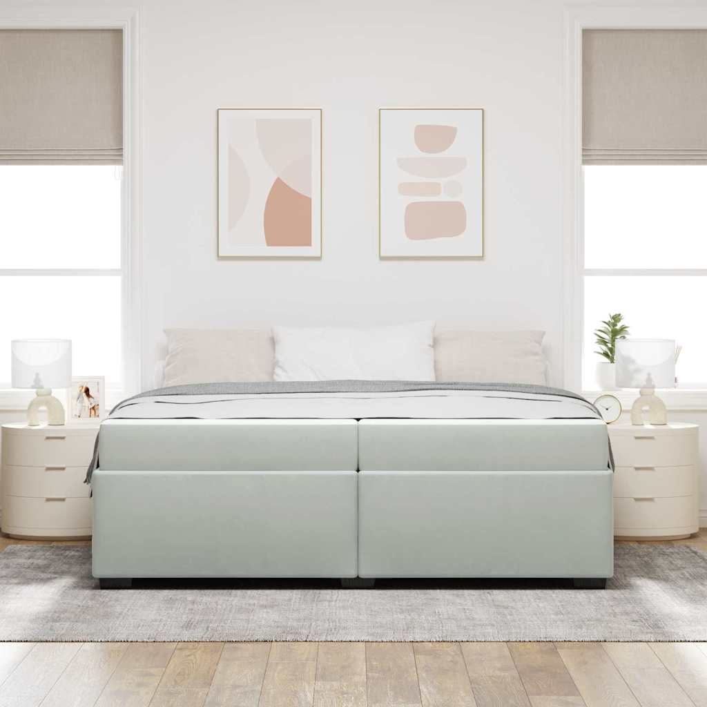 Krevetna konstrukcija Svijetlo siva 200 x 200 cm tkanina