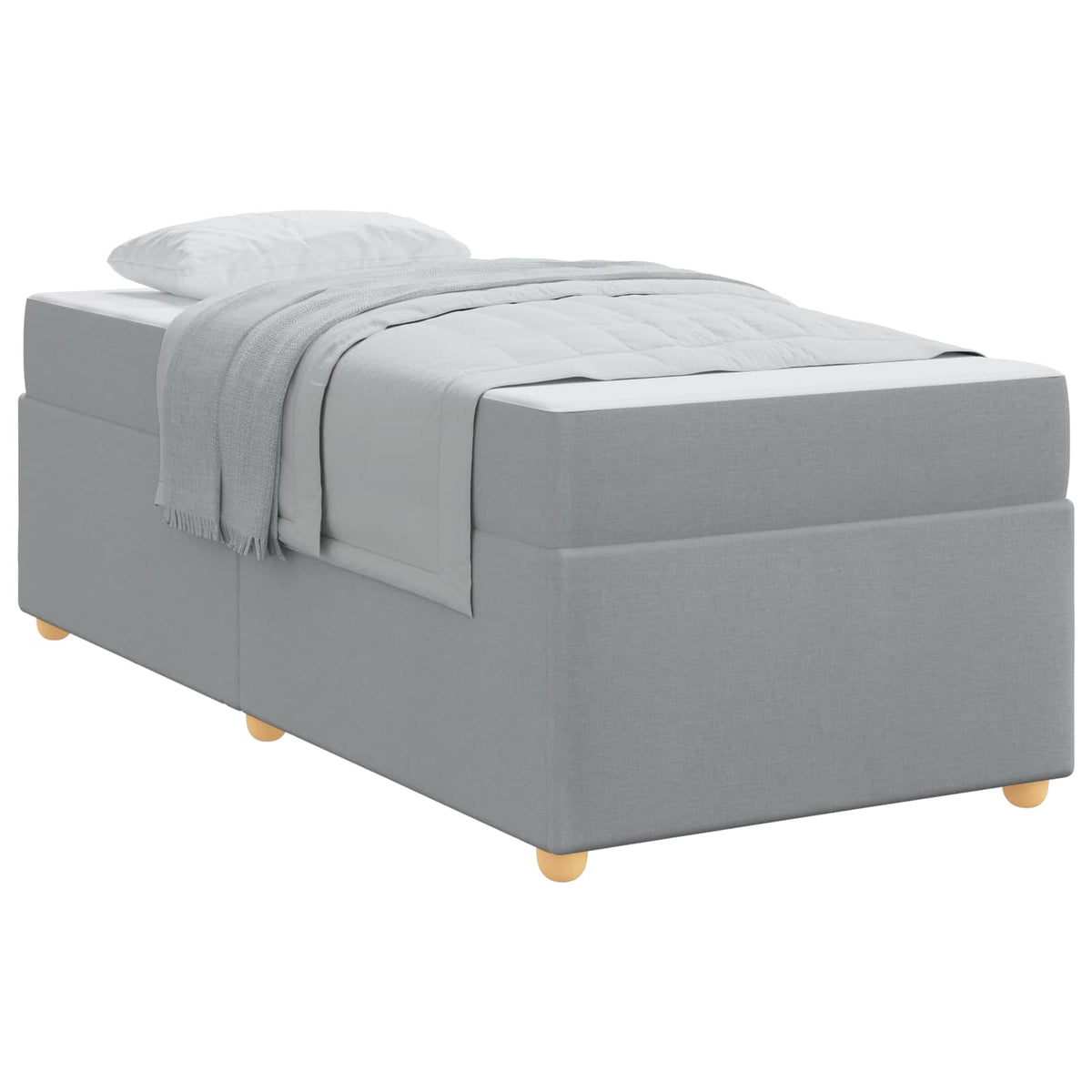 Krevetna konstrukcija Svijetlo siva 90 x 190 cm tkanina