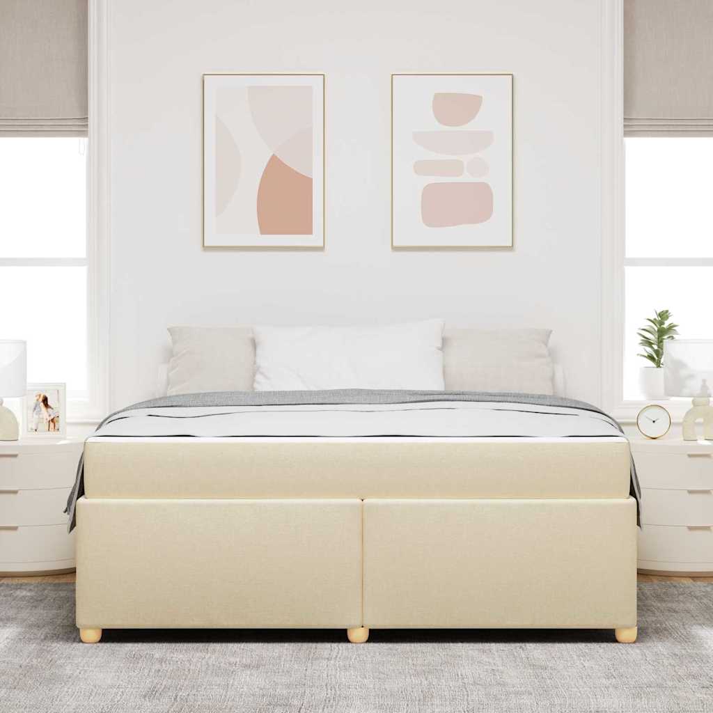 Krevetna konstrukcija s madracem Krema 180 x 200 cm tkanina