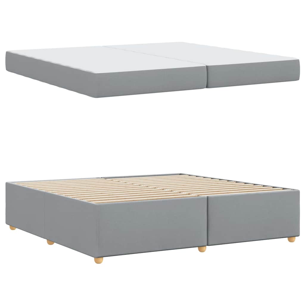 Krevetna konstrukcija Svijetlo siva 200 x 200 cm tkanina