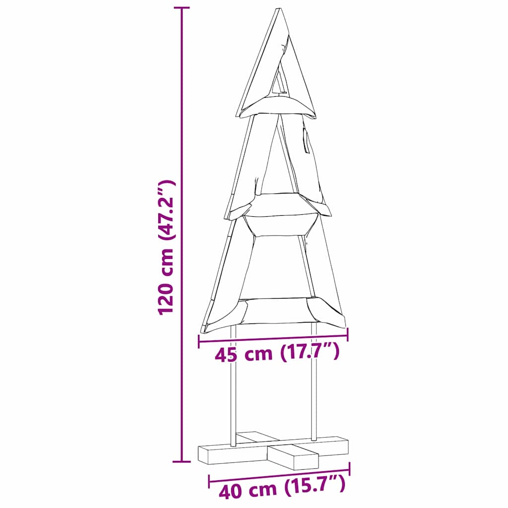Božićno drvce s stalakom Smeđa 120 cm Masivna tikovina