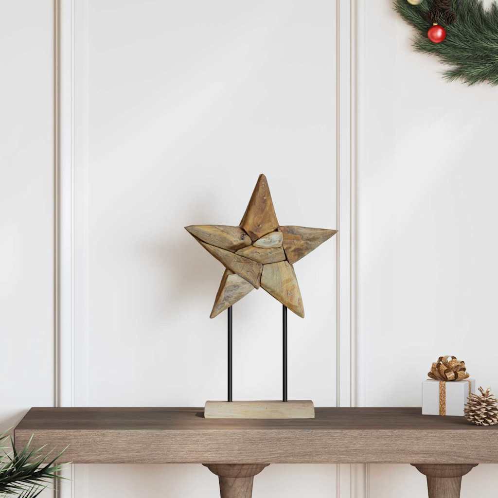 Božićna zvijezda Smeđa 31 x 15 x 46 cm Čvrsto teak drvo