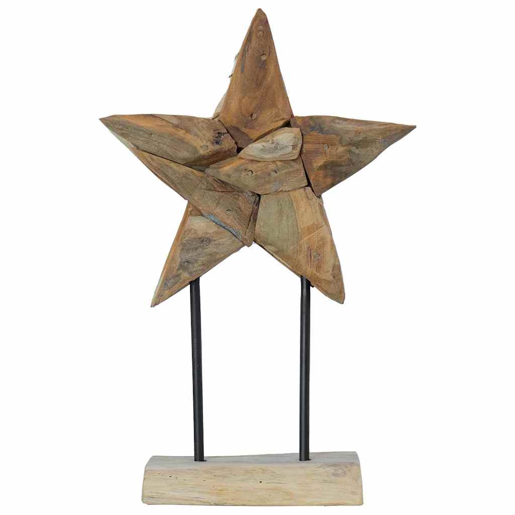 Božićna zvijezda Smeđa 31 x 15 x 46 cm Čvrsto teak drvo