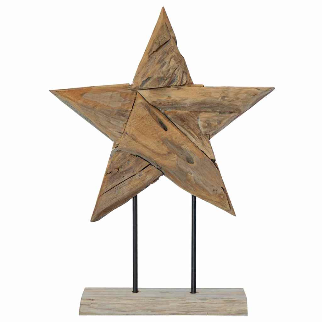 Božićna zvijezda Smeđa 43,5 x 13,5 x 59 cm Čvrsto teak drvo