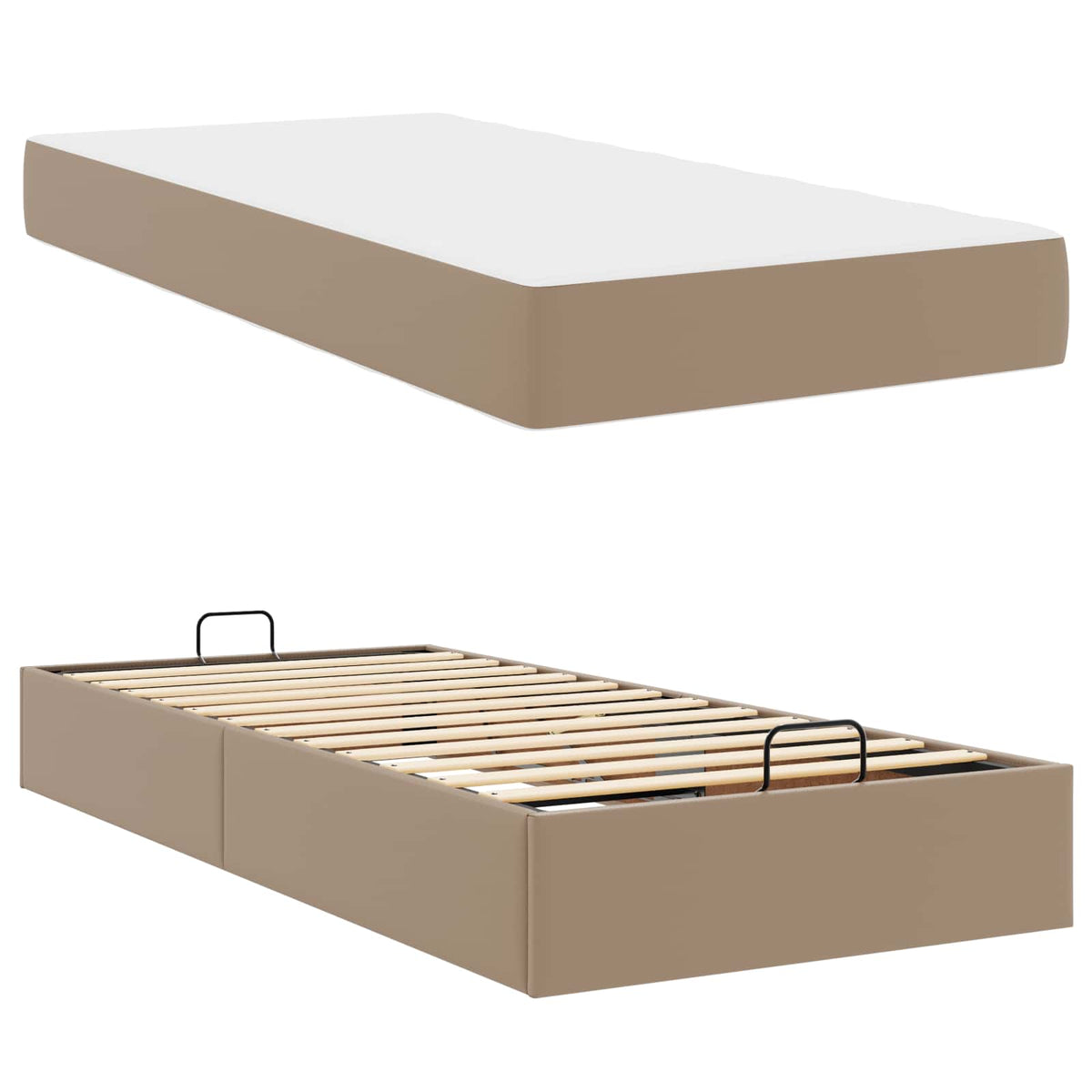 Okvir kreveta s madracem Ostalo 2 pcs Smeđa PVC