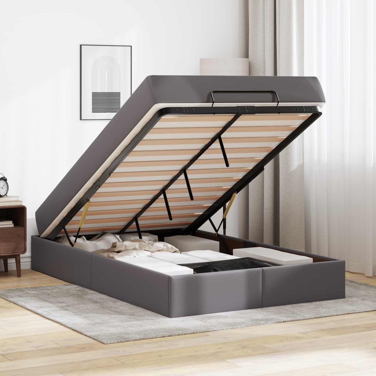 Okvir kreveta s madracem Ostalo 2 kom. Siva PVC 120 x 190 cm