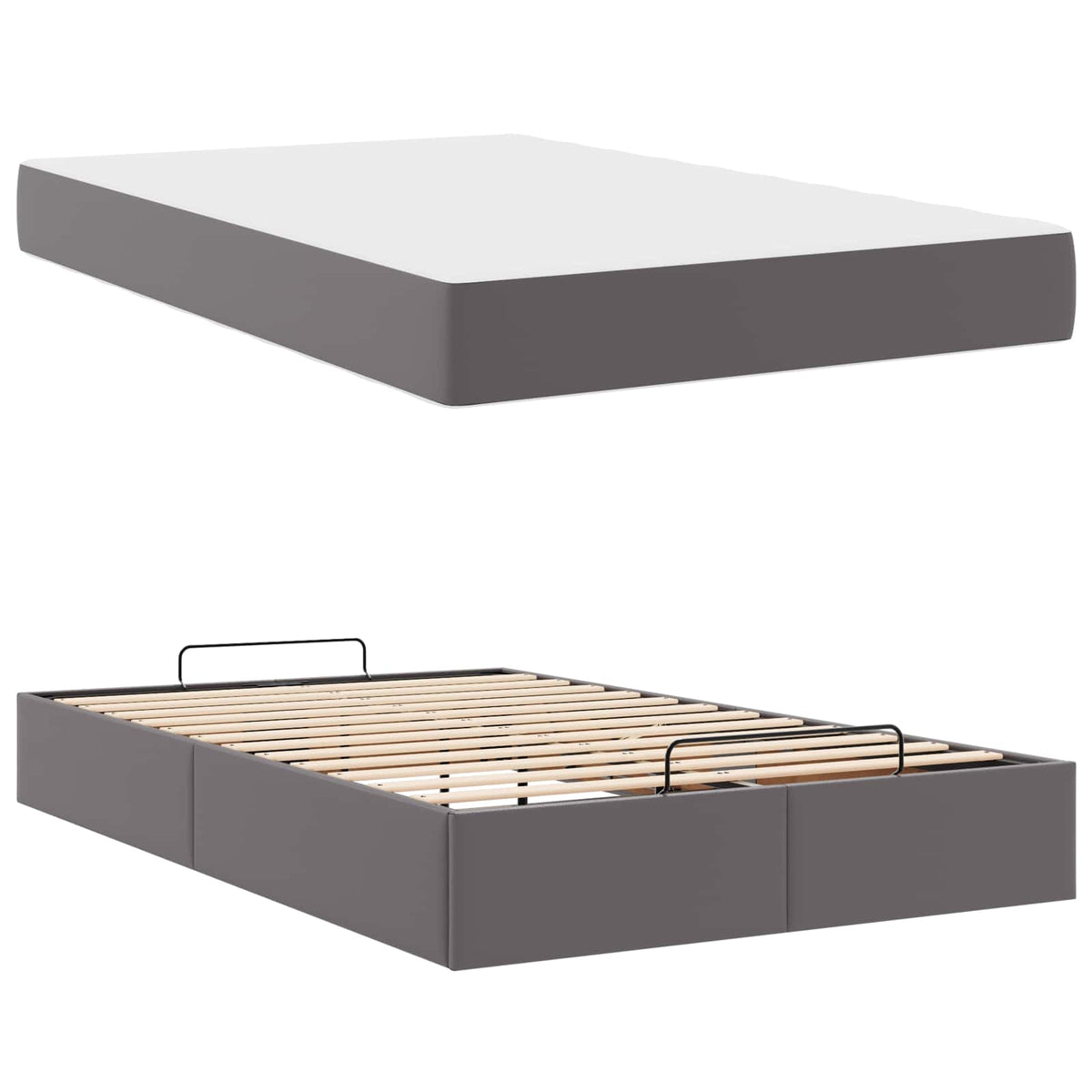 Okvir kreveta s madracem Ostalo 2 kom. Siva PVC 120 x 190 cm