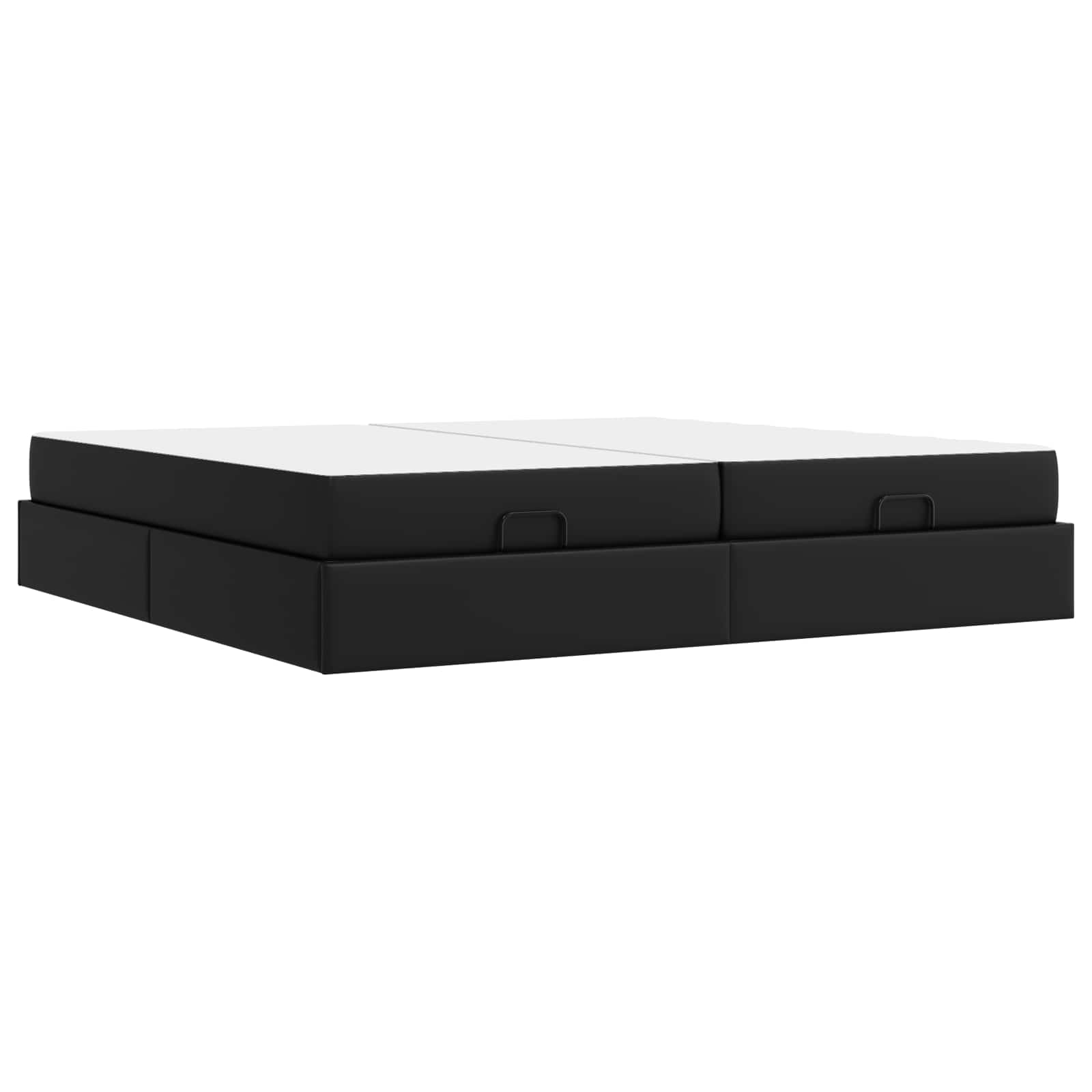 Okvir kreveta s madracem s madracem 2 pcs Crna PVC
