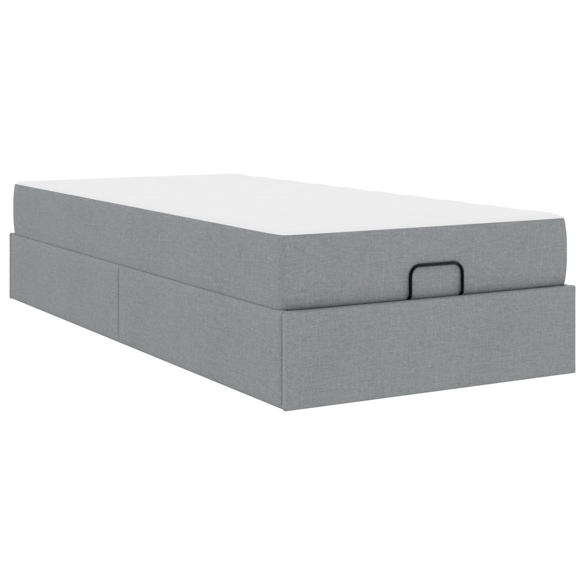Okvir kreveta s madracem 2 pcs Svjetlosiva tkanina