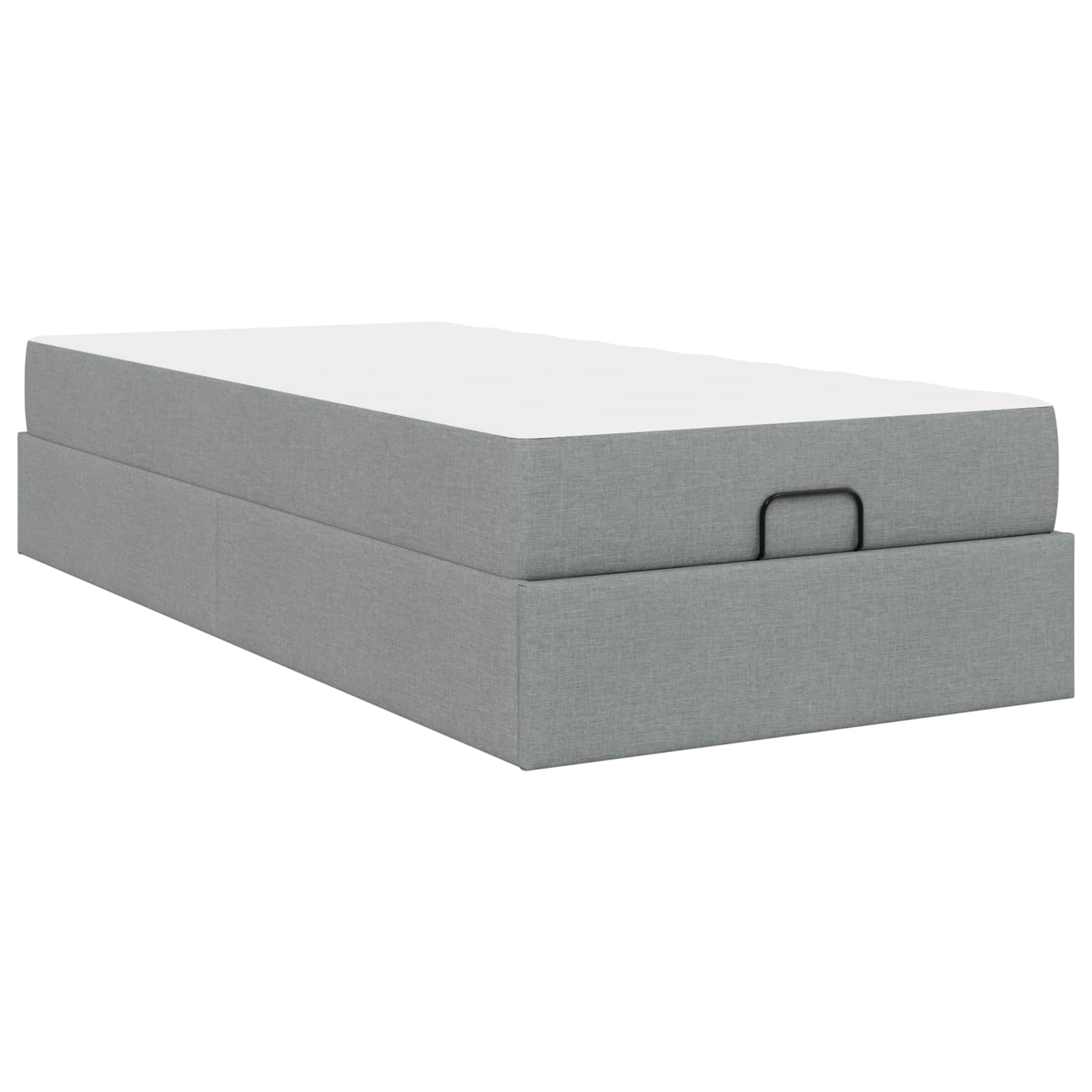 Okvir kreveta s madracem 2 pcs Svjetlosiva tkanina