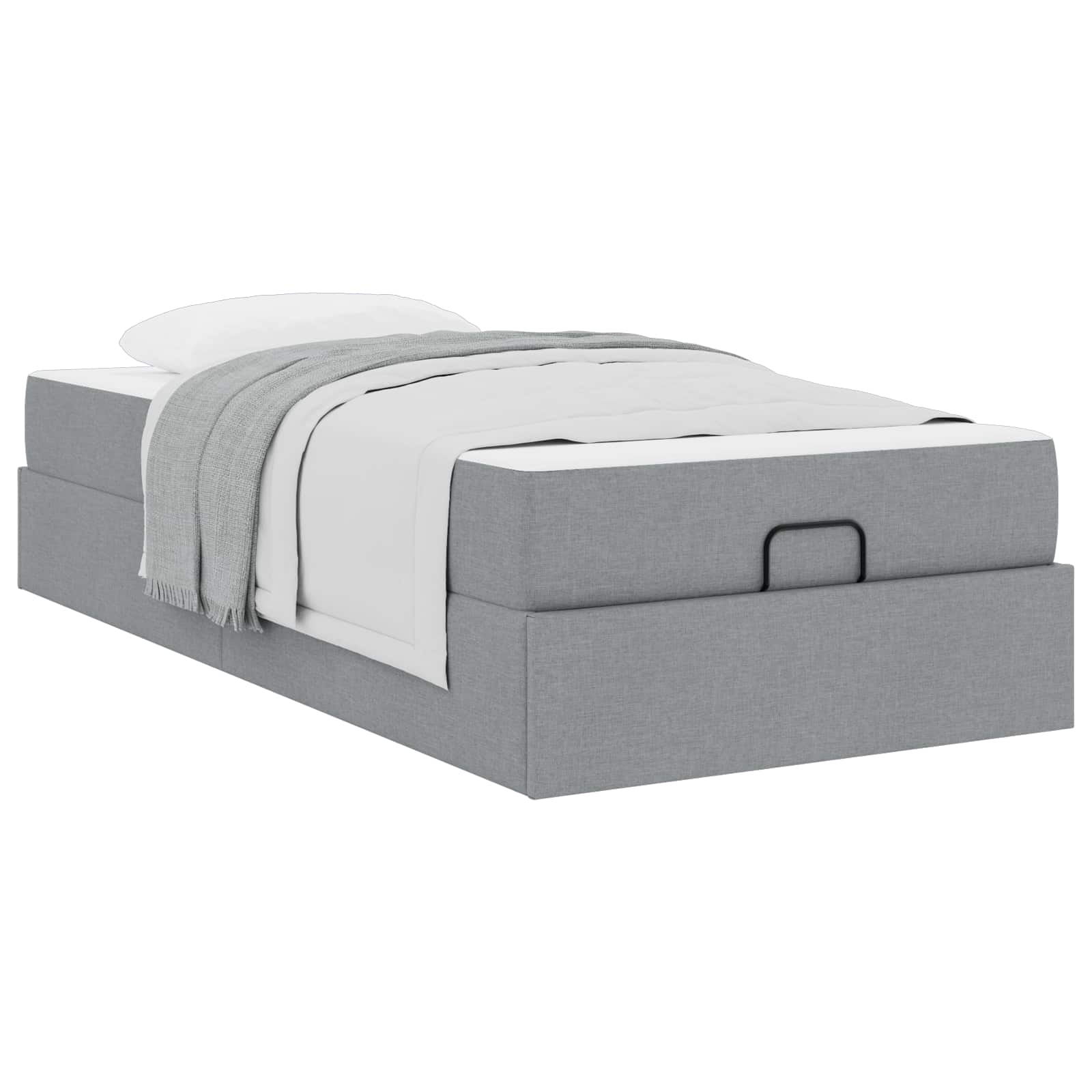 Okvir kreveta s madracem 2 pcs Svjetlosiva tkanina