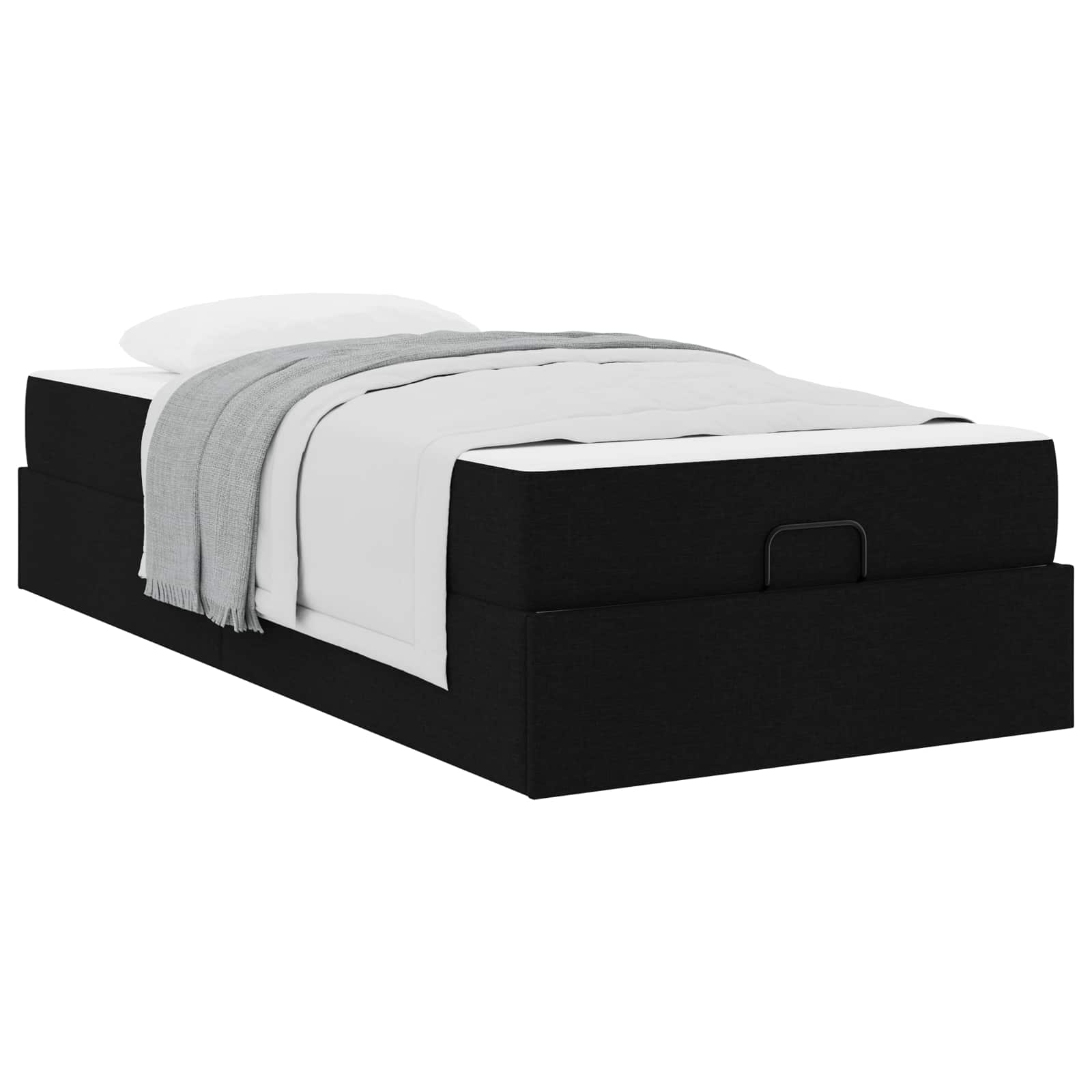 Okvir kreveta s madracem 2 pcs Crna tkanina