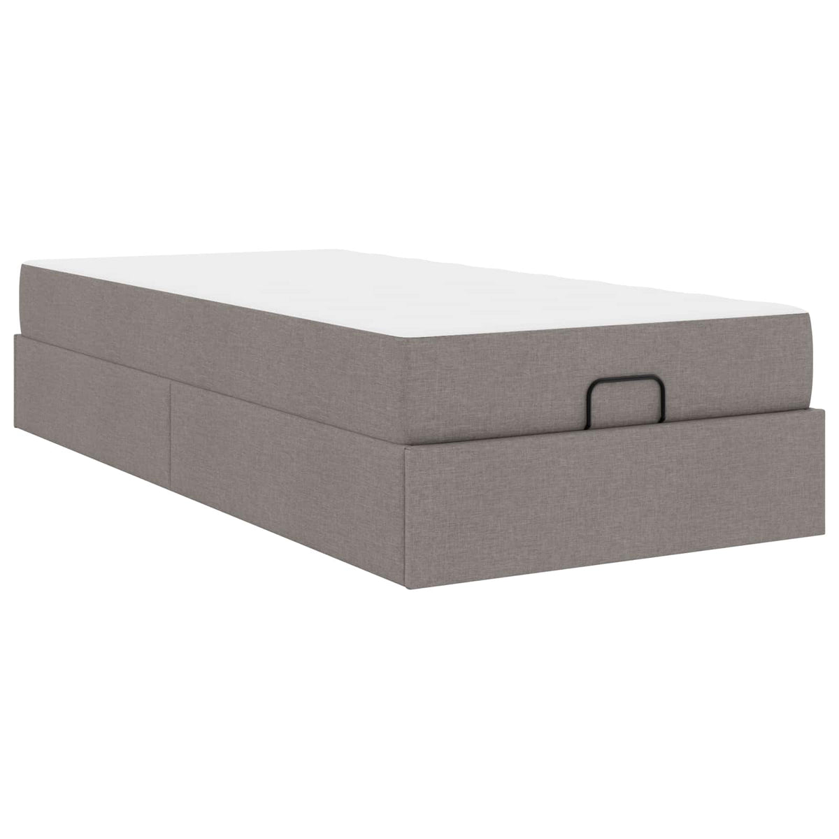 Okvir kreveta s madracem 2 pcs Sivo-smeđa tkanina