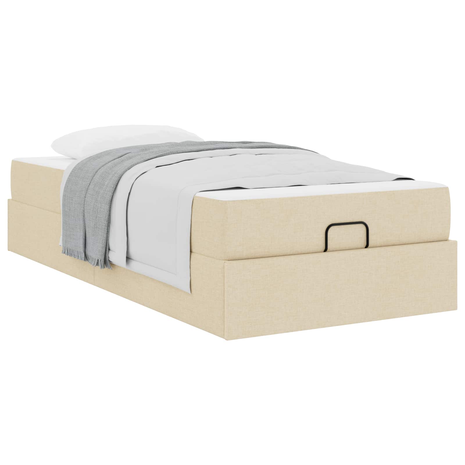 Okvir kreveta s madracem 2 pcs Krema tkanina