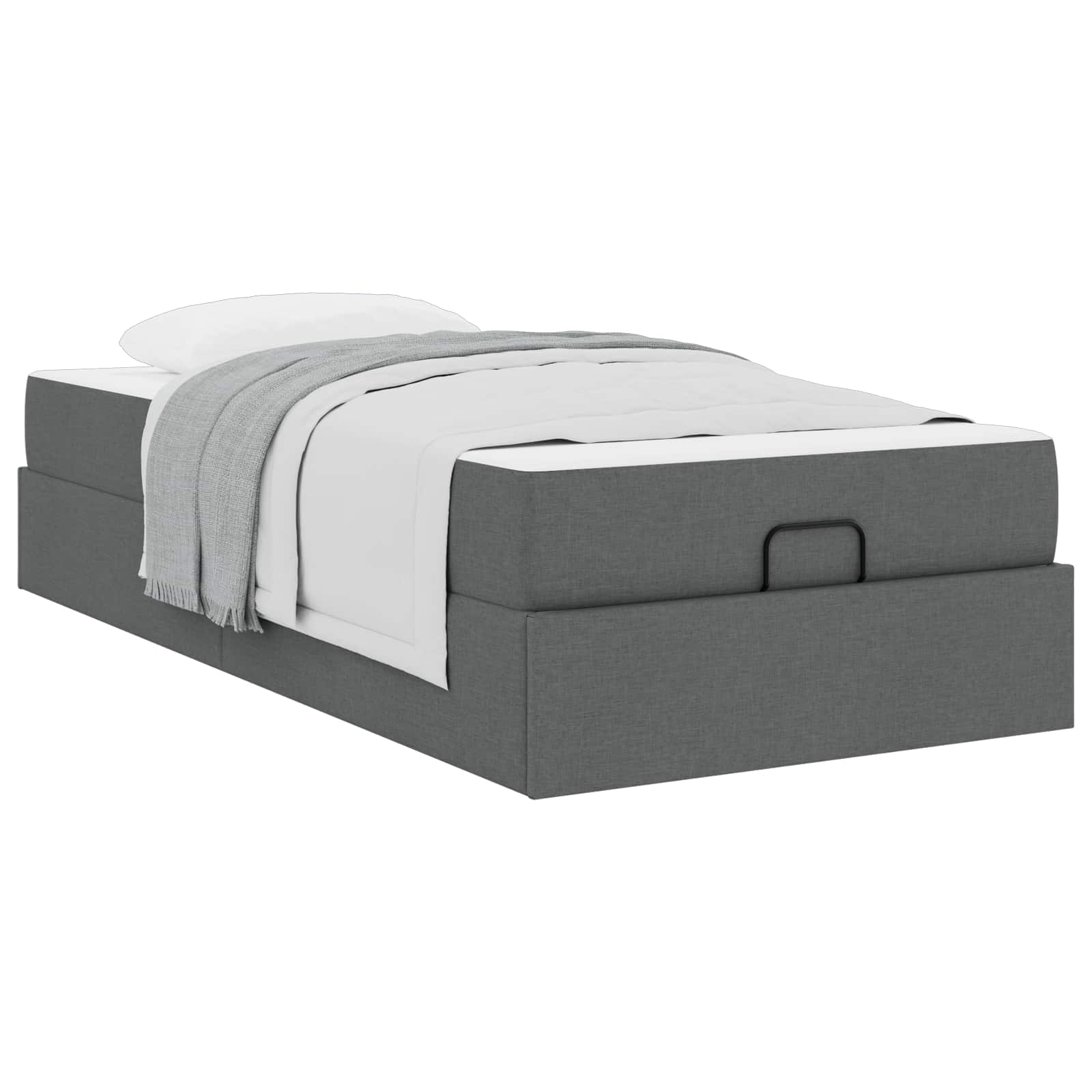 Okvir kreveta s madracem 2 pcs Siva nijansa tkanina