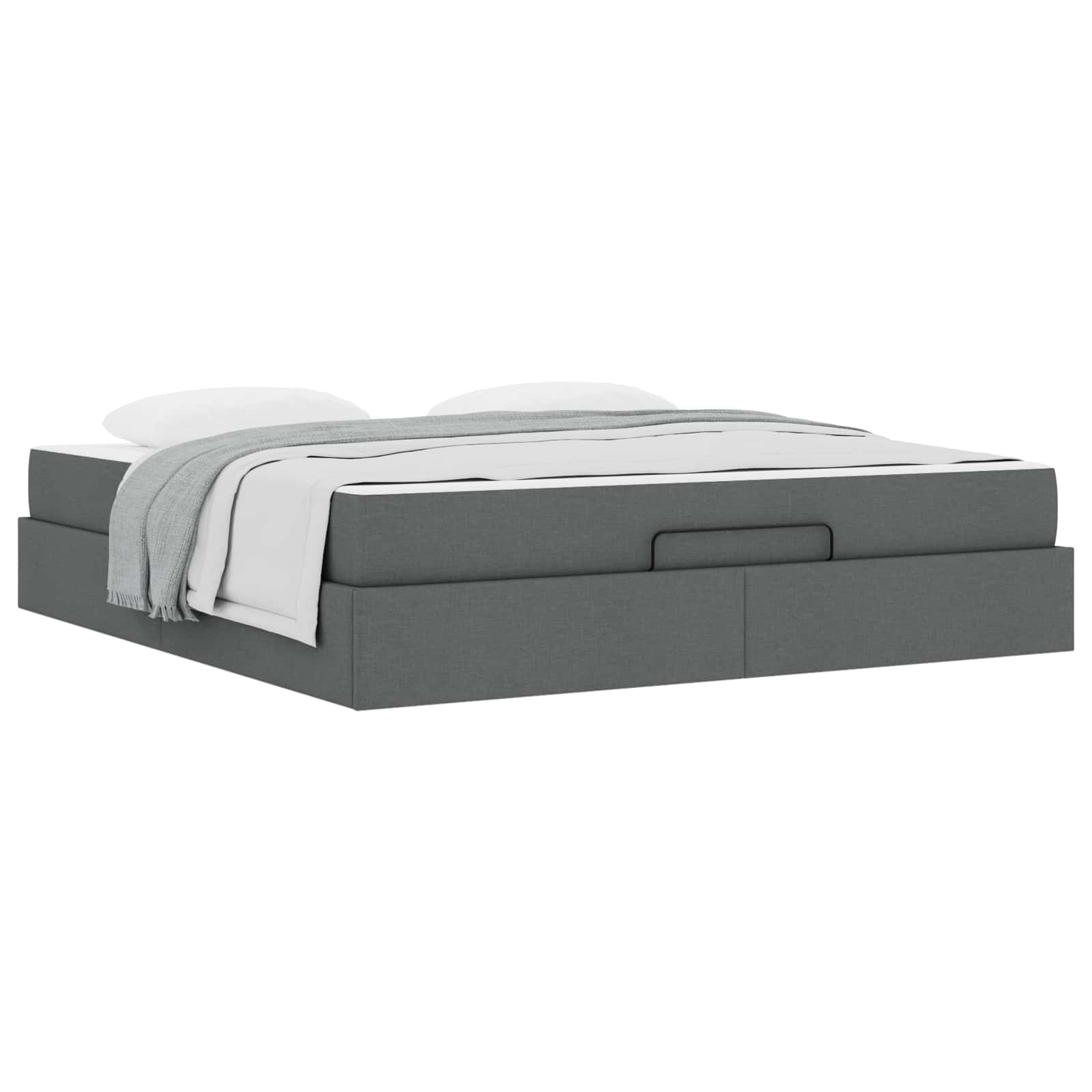 Okvir kreveta s madracem 2 pcs Siva nijansa tkanina