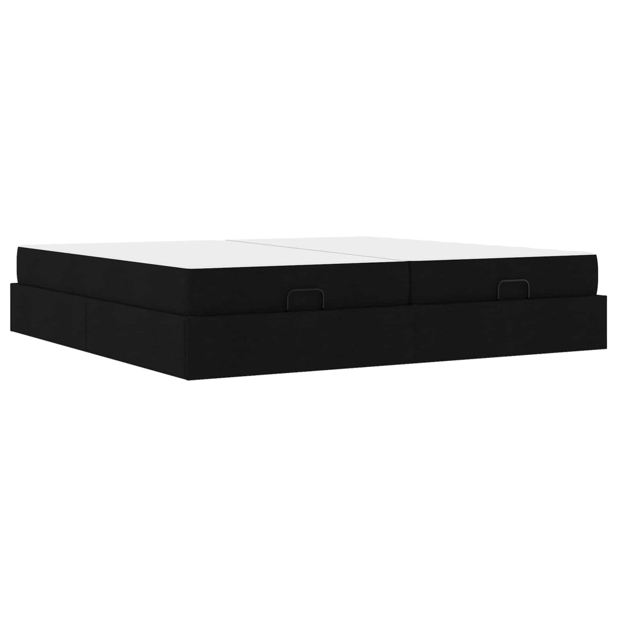 Okvir kreveta s madracem s madracem 2 pcs Crna tkanina