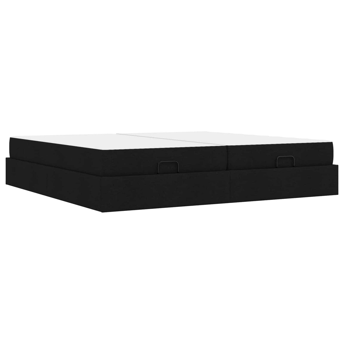 Okvir kreveta s madracem s madracem 2 pcs Crna tkanina