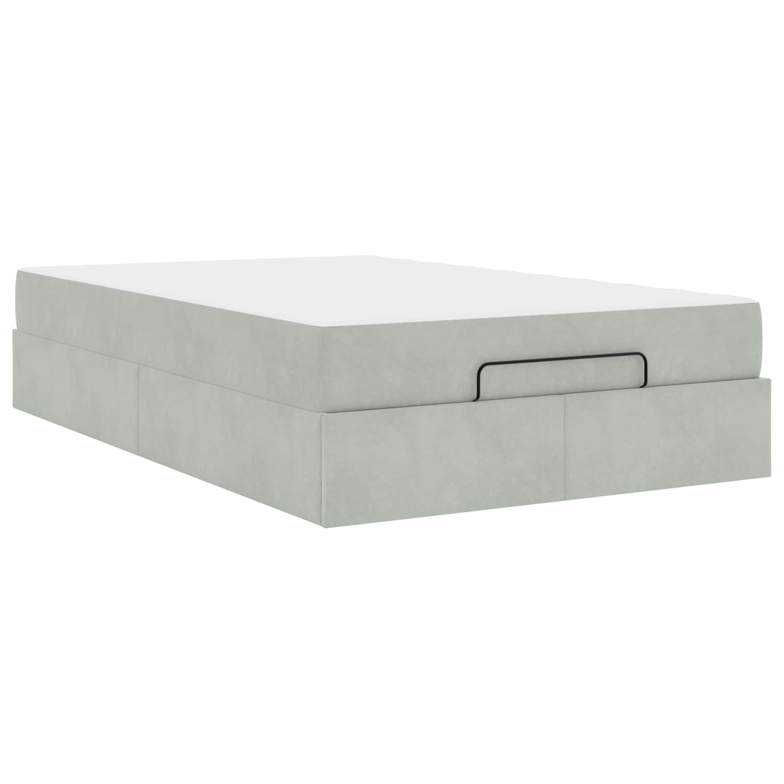 Okvir kreveta s madracem 2 pcs Svjetlosiva Baršun