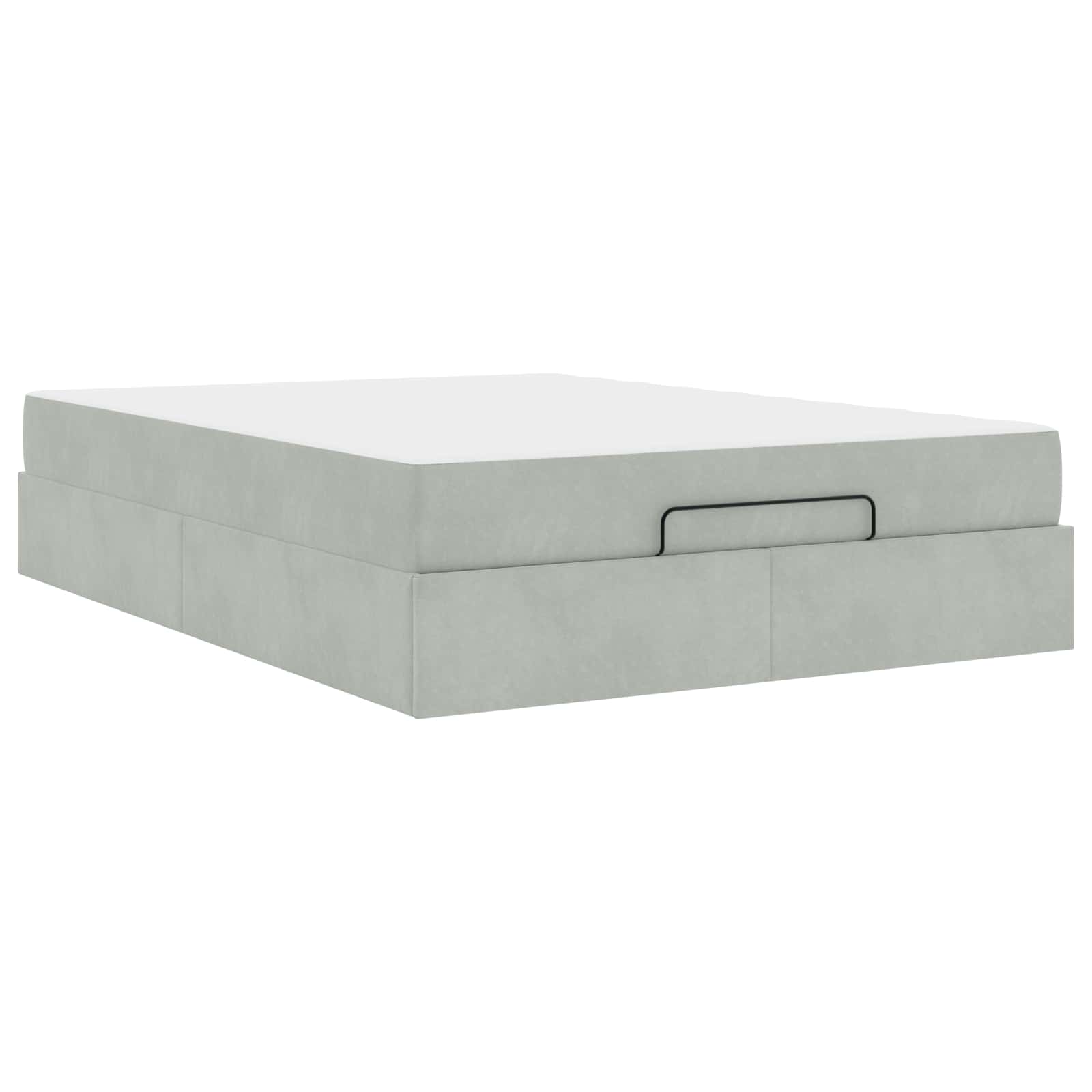 Okvir kreveta s madracem 2 pcs Svjetlosiva Baršun