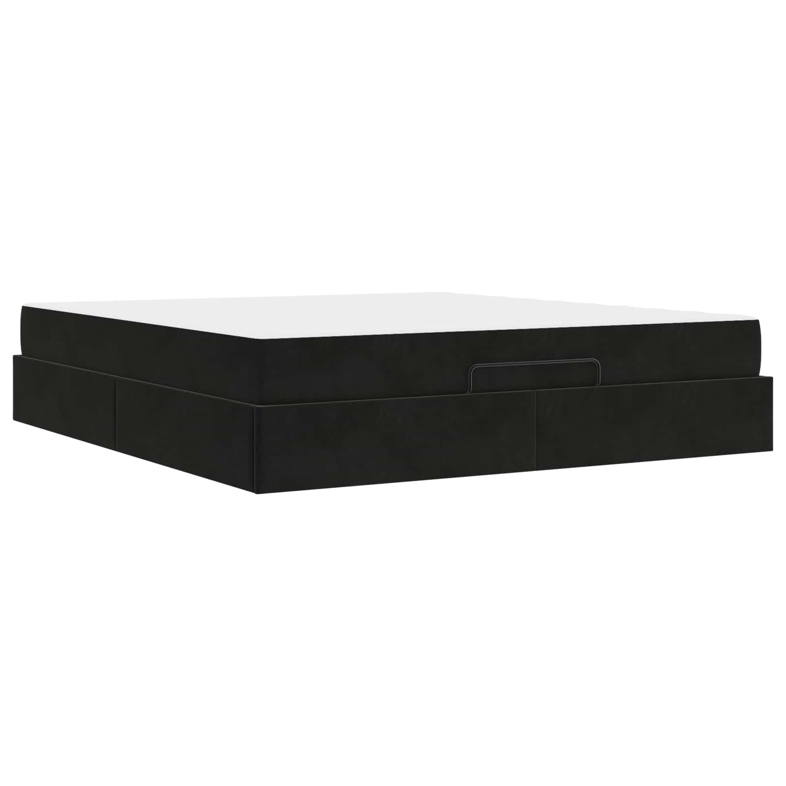 Okvir kreveta s madracem 2 pcs Crna Baršun