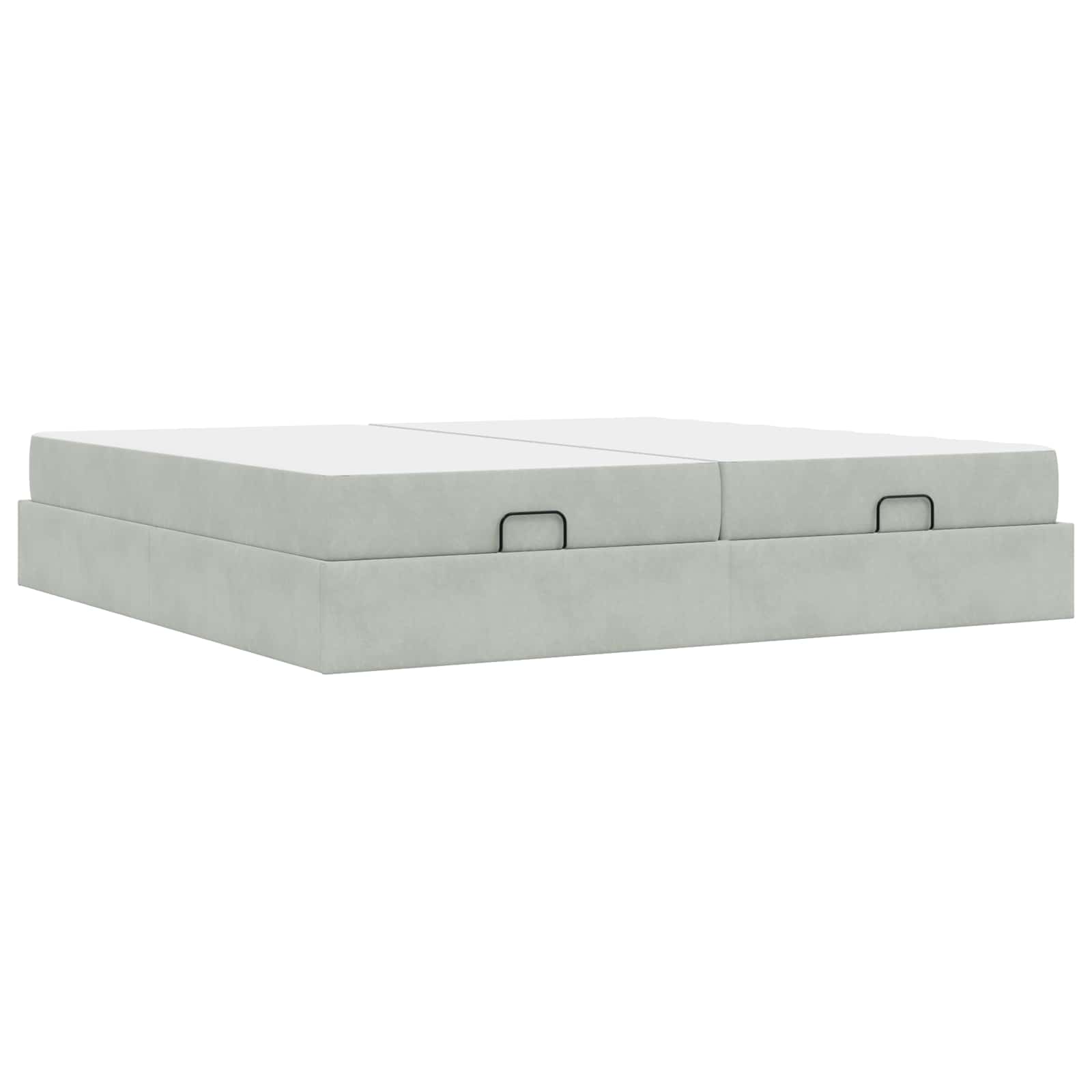 Okvir kreveta s madracem s madracem 2 pcs Svjetlosiva Baršun