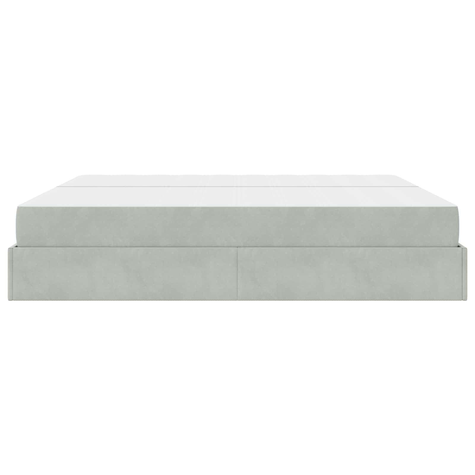 Okvir kreveta s madracem s madracem 2 pcs Svjetlosiva Baršun