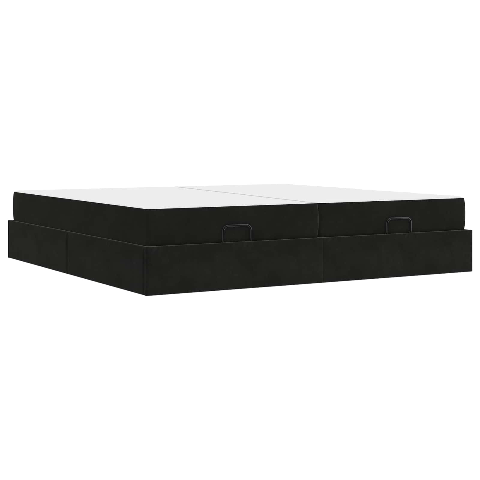 Okvir kreveta s madracem s madracem 2 pcs Crna Baršun